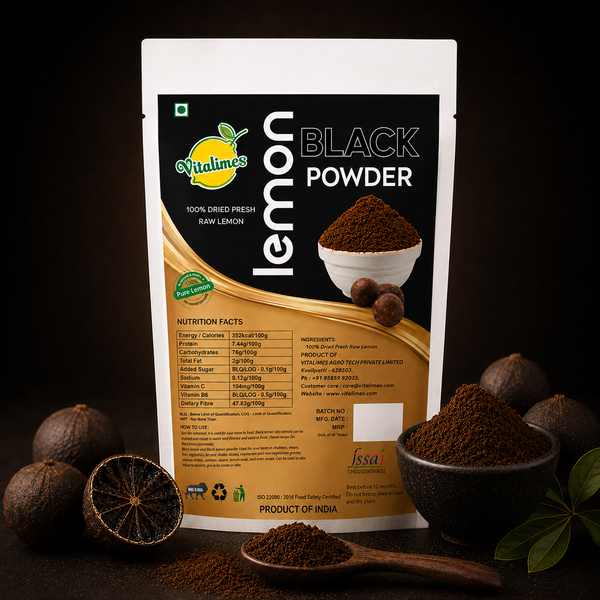 Black Lemon Powder | All Natural Dried